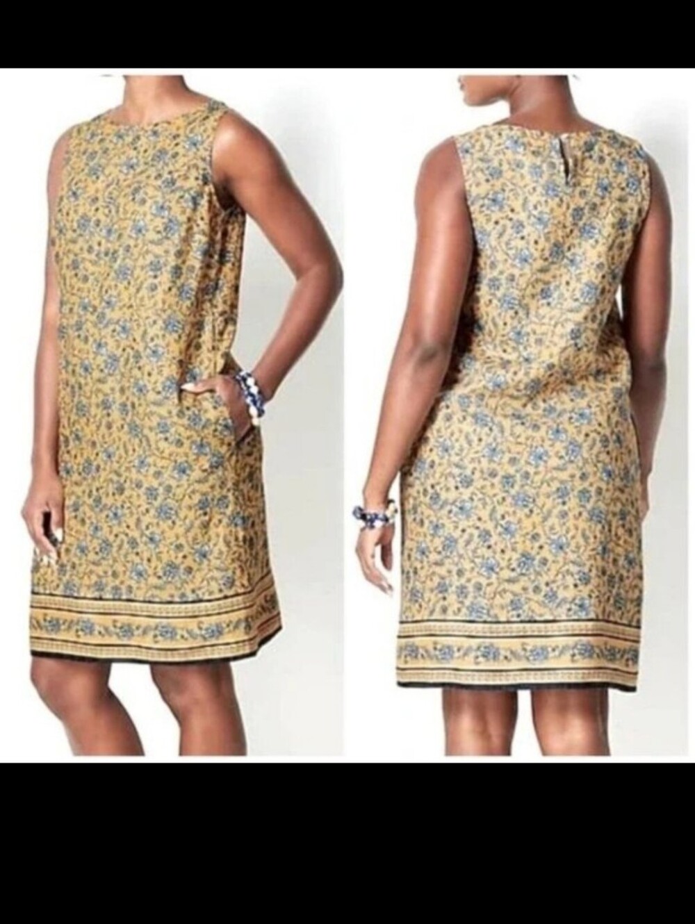 NWT J Jill Love Linen Women’s 100% Linen Floral Sleeveless Tank Dress Size Xl